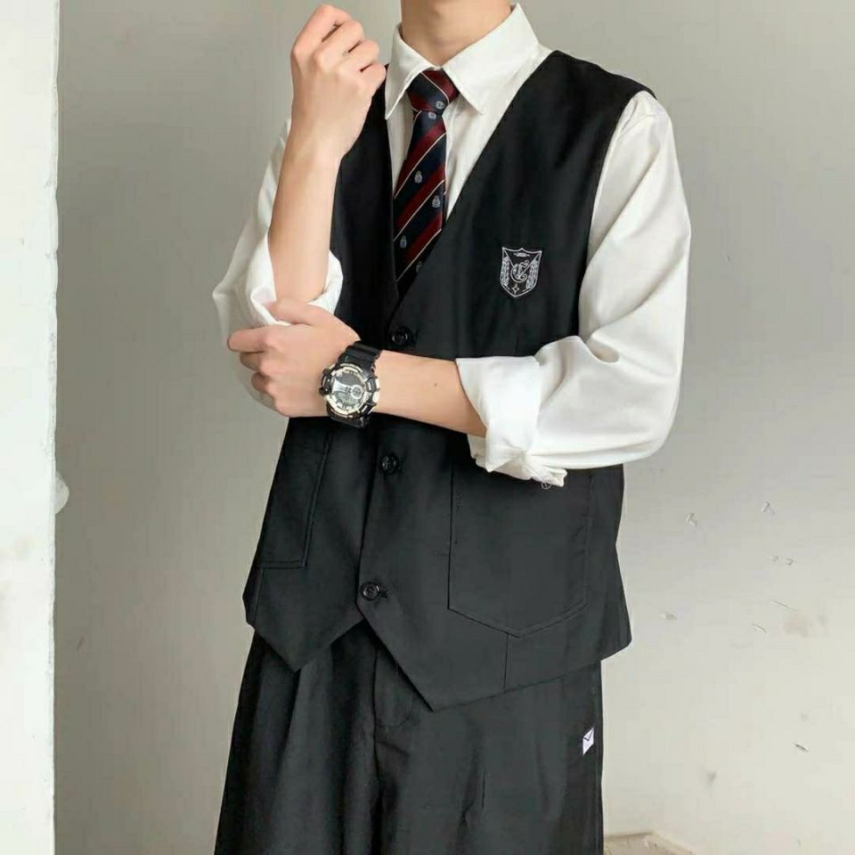 山力达迪dk制服情侣宽松学院风百搭日系韩版学生jk西服马甲外套男