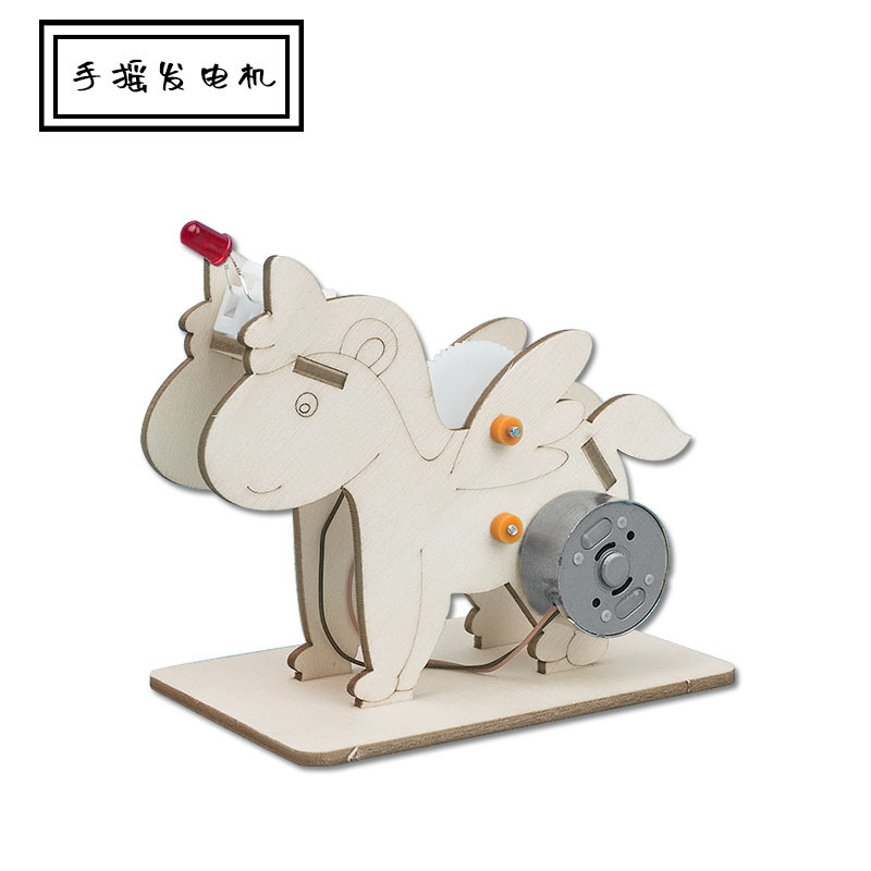 Portable Power Generator Handmade Wooden Unicorn Science and Education Production Physical Creative DIY Material Package