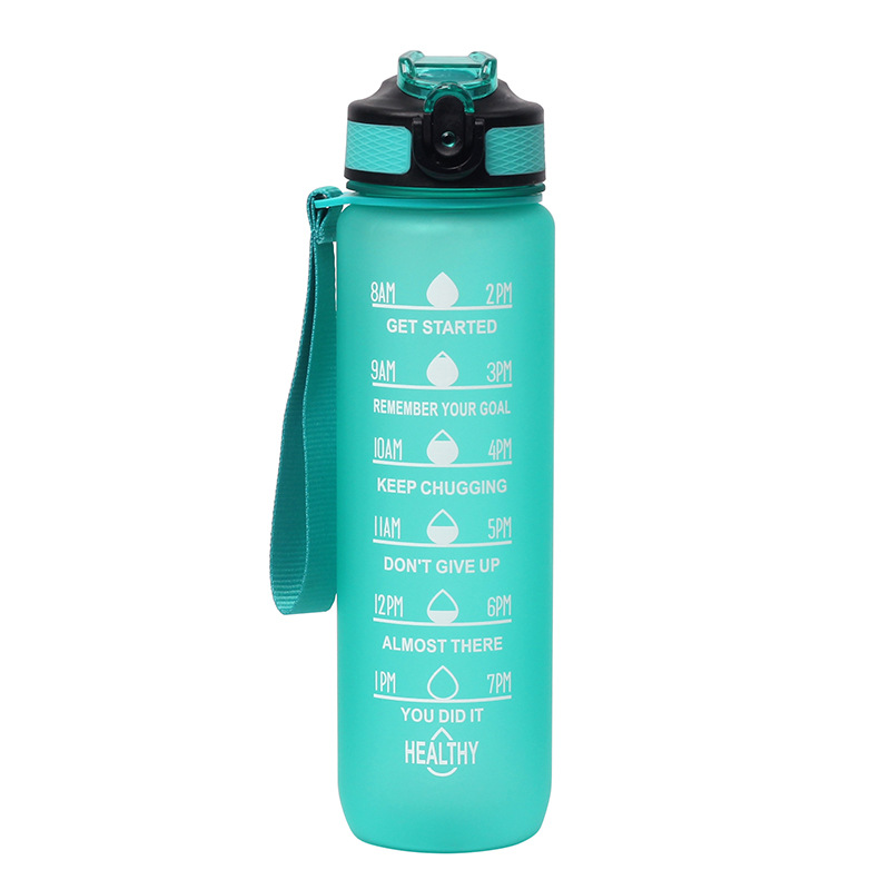 Factory Wholesale 1L Amazon Gradient Sports Bottle Outdoor Transport 1000ml Sports Cup Incentive Language Sports Bottle