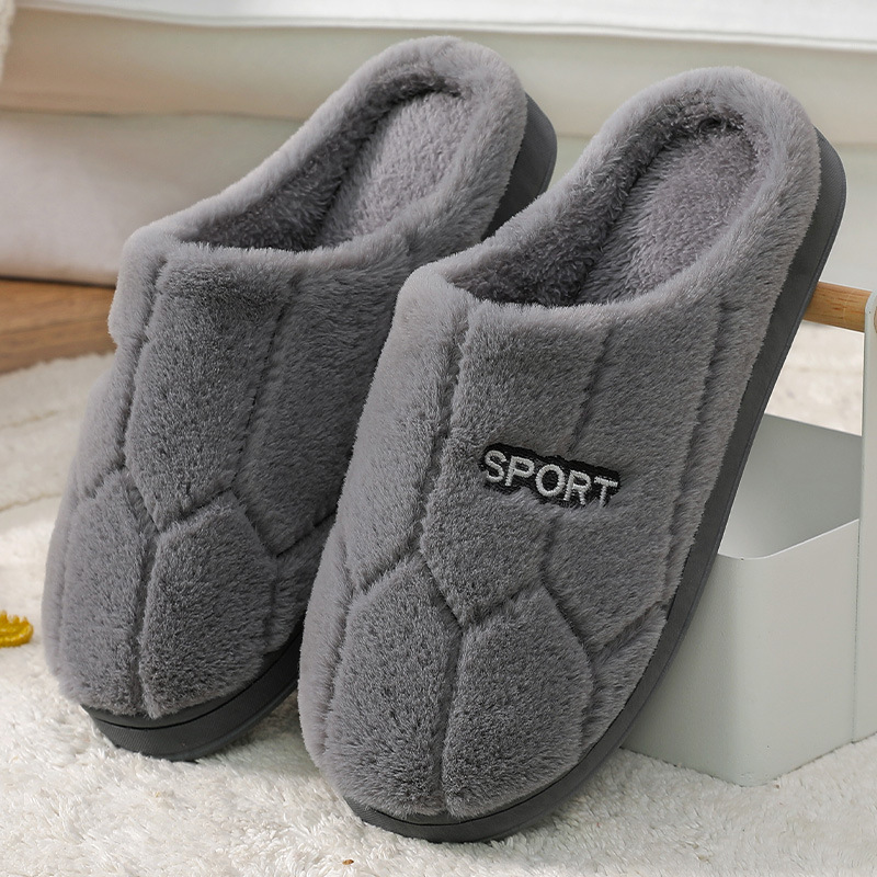 Factory Wholesale Autumn Indoor Home Couple Woolen Slipper Warm Shoes Confinement Non-Slip plus Velvet Men's Cotton Slippers Female