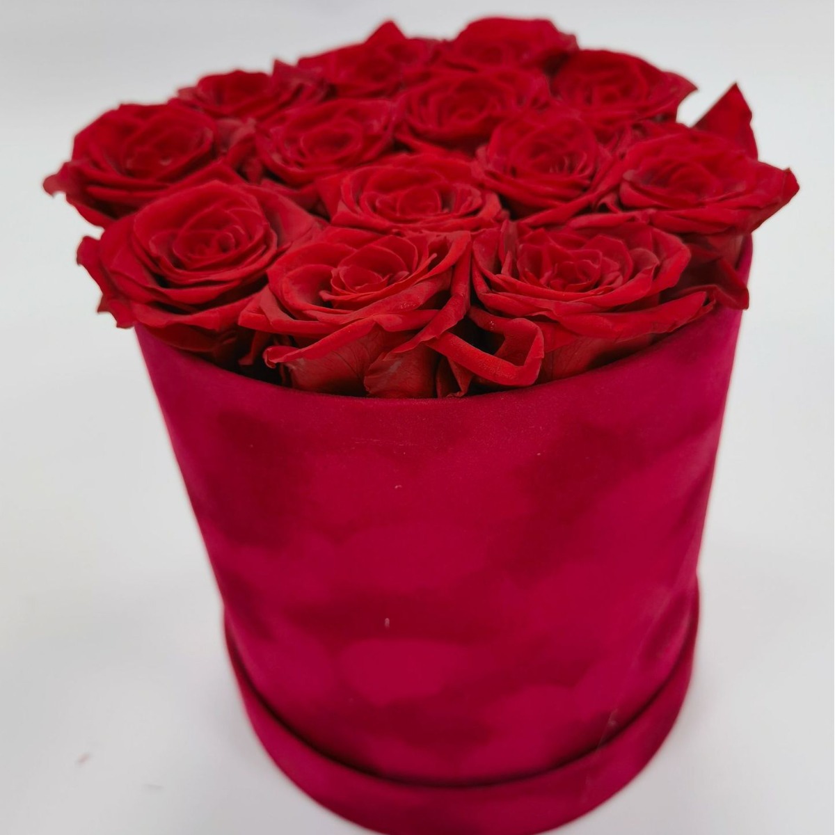 毛绒永生花礼盒玫瑰花5-6cm花头真花保鲜弗洛伊德生日情人节礼物