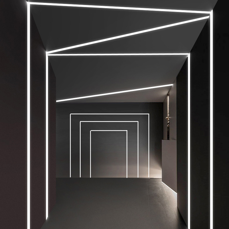 led线条灯嵌入式衣柜线形灯明装铝槽灯条无边框线性灯客厅无主灯