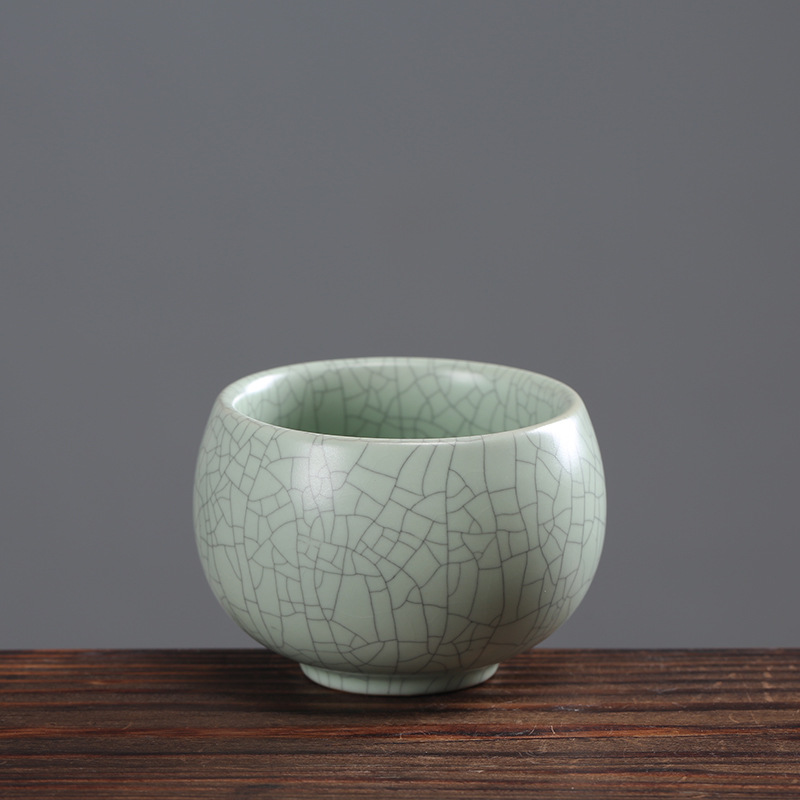汝窑开片可养主人杯陶瓷茶杯个人专用喝茶杯子功夫茶小单杯禅定杯