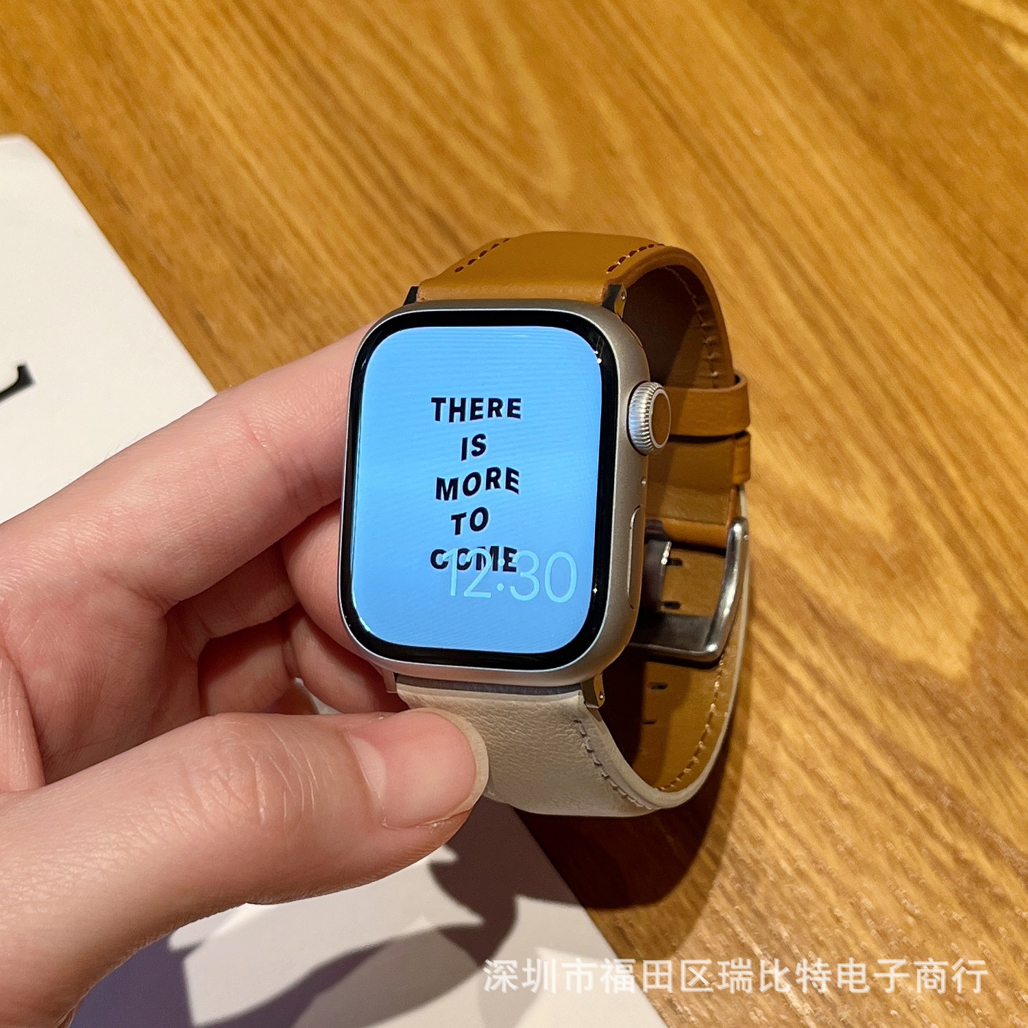 适用于苹果手表s8星光色小羊皮拼色表带iwatch7代applewatch6se54