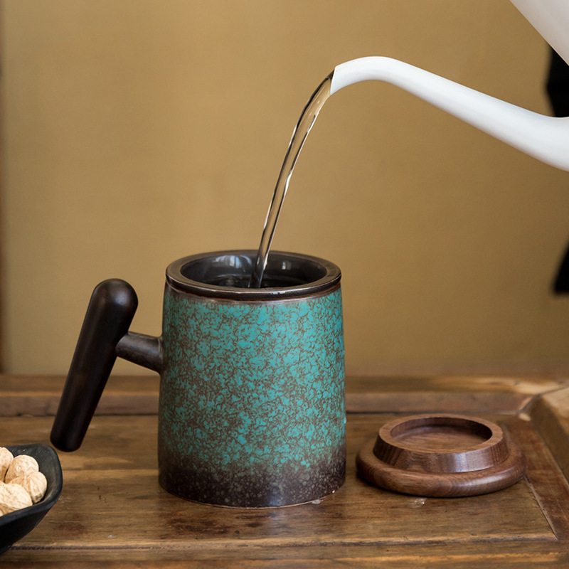 陶瓷茶杯过滤茶水分离泡茶杯个人用水杯子家用LOGO伴手礼厂家批发