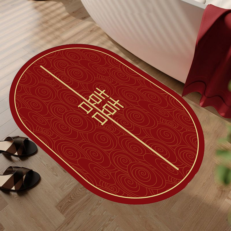 Wedding Floor Mat Wedding Room Decoration Home Entrance Bathroom Non-Slip Absorbent Floor Mat Red Carpet