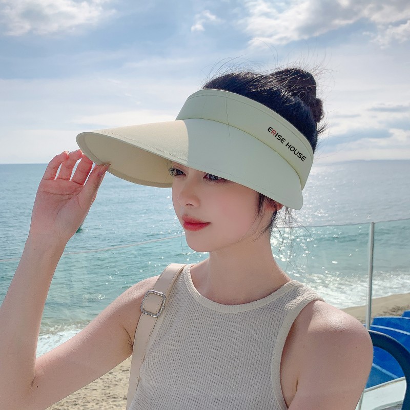 UPF50 + Summer Big Brim Cycling UV Protection Air Top Sun Protection Hat Female UV Sun Hat Sun Hat Cover Face