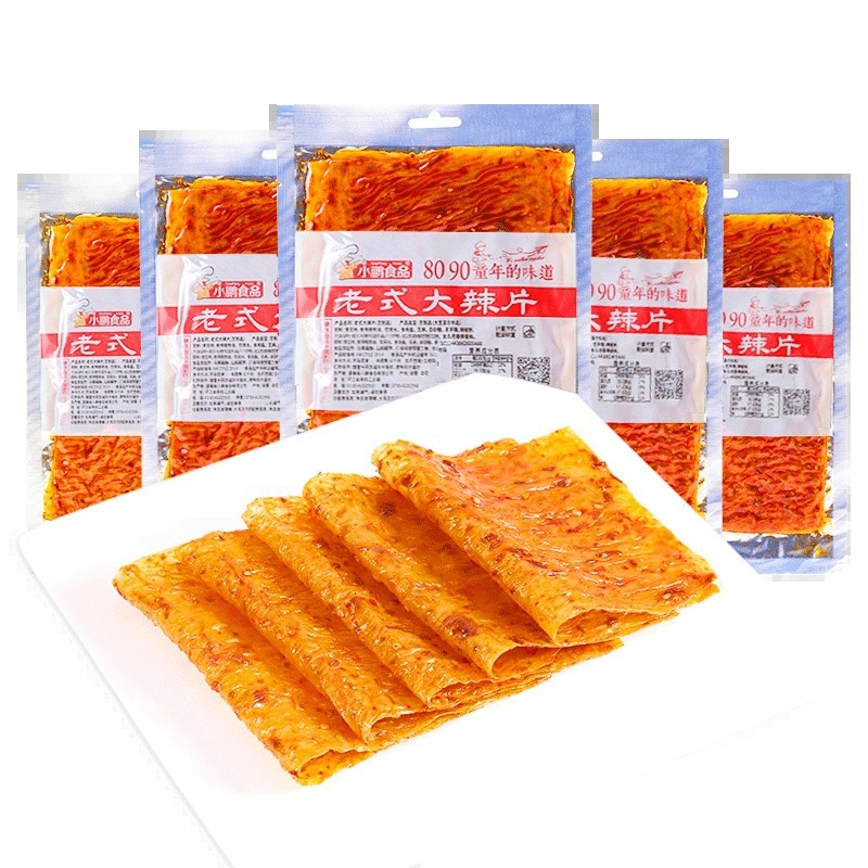 XIAOPENG FOOD Big Spicy Slice Split Mung Bean Seitan Spicy Strips Nostalgic Spicy Casual Snacks 68G Full Box of Super Food Wholesale