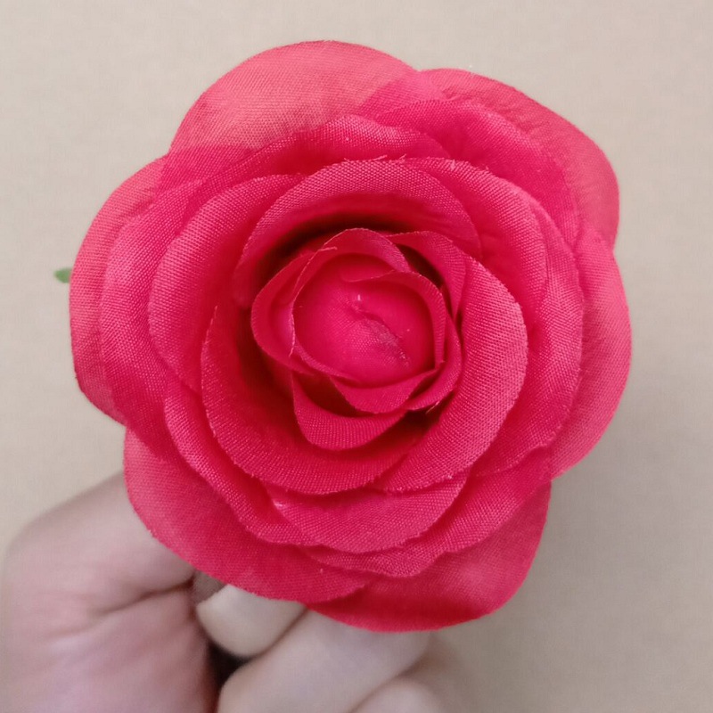 工厂直销仿真玫瑰花头 假花装饰diy花朵绢花婚庆花环人造花 玫瑰