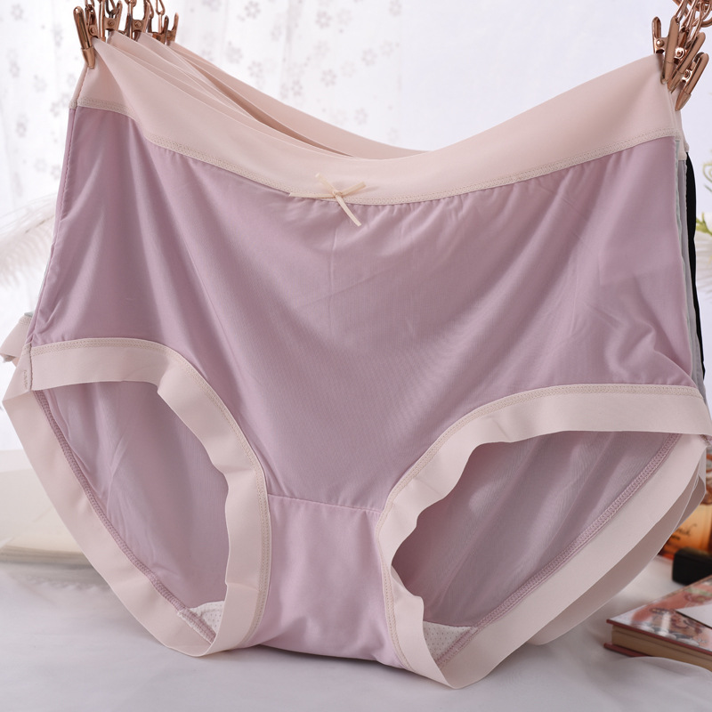 冰丝超薄内裤女士中腰夏季凉感透明性感速干纯色女式三角裤衩头