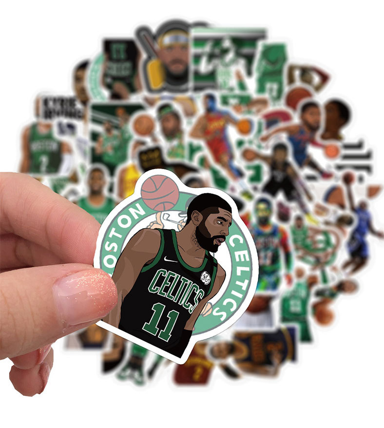 50张篮球足球明星欧文涂鸦笔记本电脑吉他装饰防水pvc可移贴纸