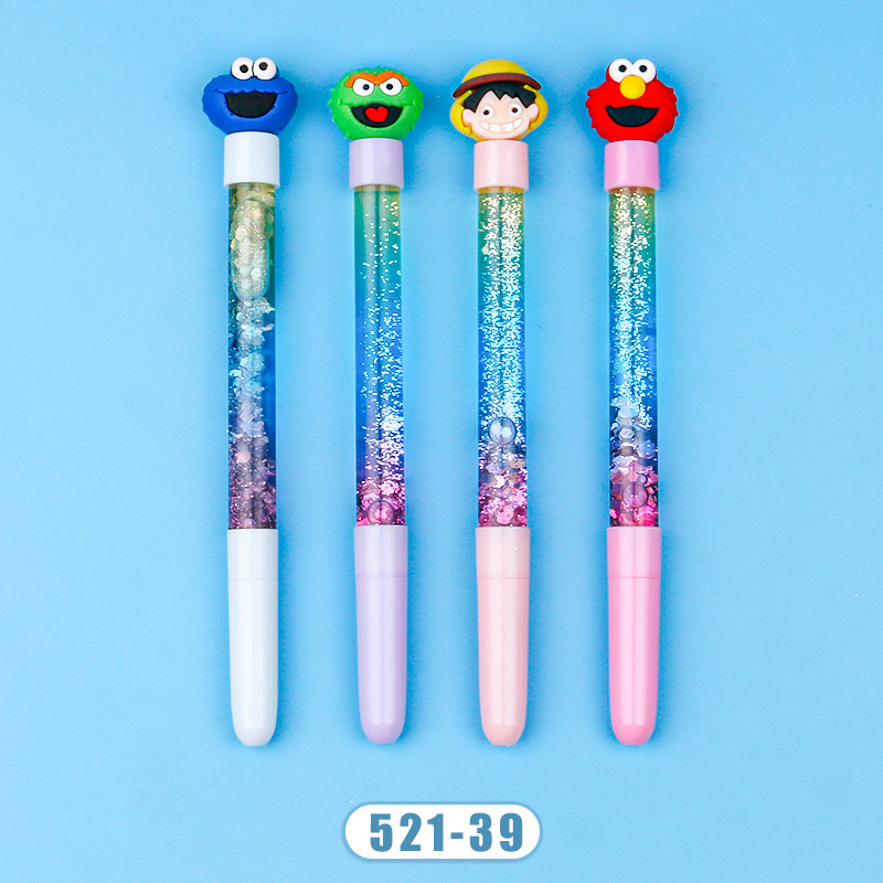 A Variety of Cute Girl Heart Cartoon Doll Gel Pen Cyber Celebrity Style Quicksand Pen Girl Heart Ins Animal Student Ball Pen