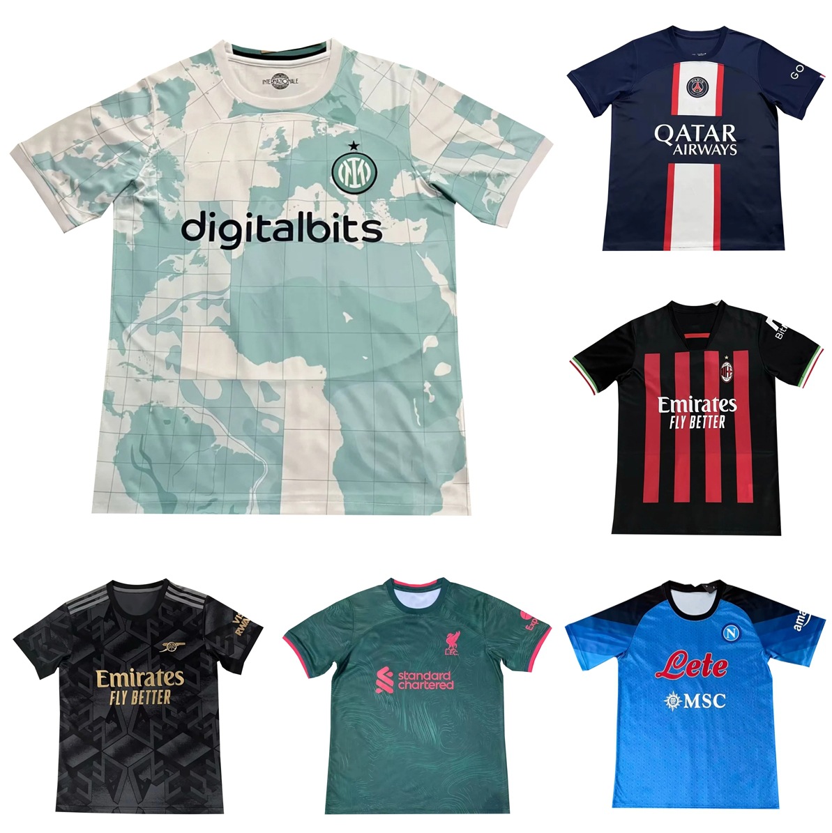 国米足球球衣米内罗竞技巴黎那不勒斯阿森纳科林蒂安利物浦足球服