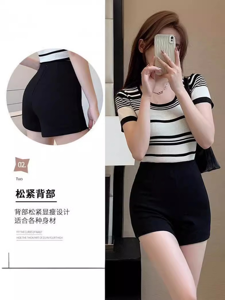 黑色下半身失踪春秋打底短裤女夏季高腰显瘦a字紧身弹力辣妹热裤n