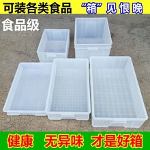 收纳箱白塑胶盒子长方形零件周转箱塑料加厚盘食品箱龟水产养梦园