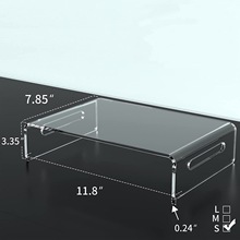 透明亚克力电脑笔记本显示器支架透明多功能办公桌增高支架定制