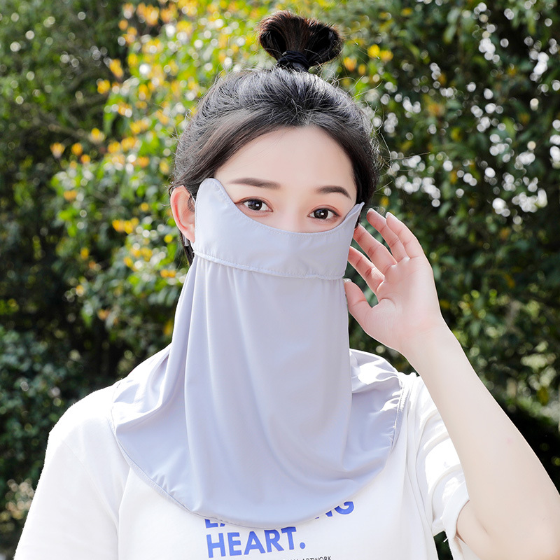 Ruiya Sunscreen Mask New Full Face Mask Driving Sunshade Summer UV Protection Female Ice Silk Neck Protection Face Mask