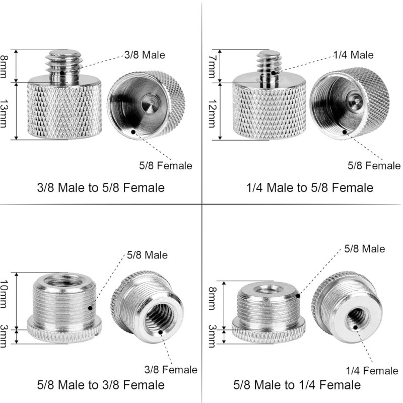 魔术手转接螺丝5/8转3/8麦克风摇臂支架转换螺钉摄影相机配件螺丝