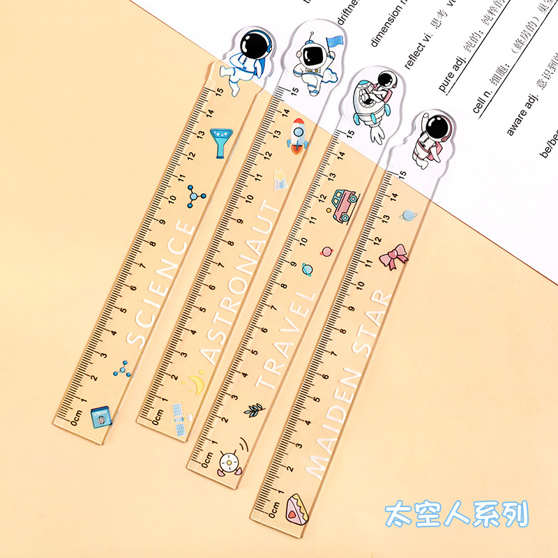 Cartoon Special-Shaped Ruler Student Ins Girl Heart a Scale Learning Office Painting Ruler Measuring Tool 15cm