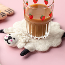 可爱动物羊毛毡杯垫创意半成品可爱动物羊毛手工桌面厨房餐桌编织