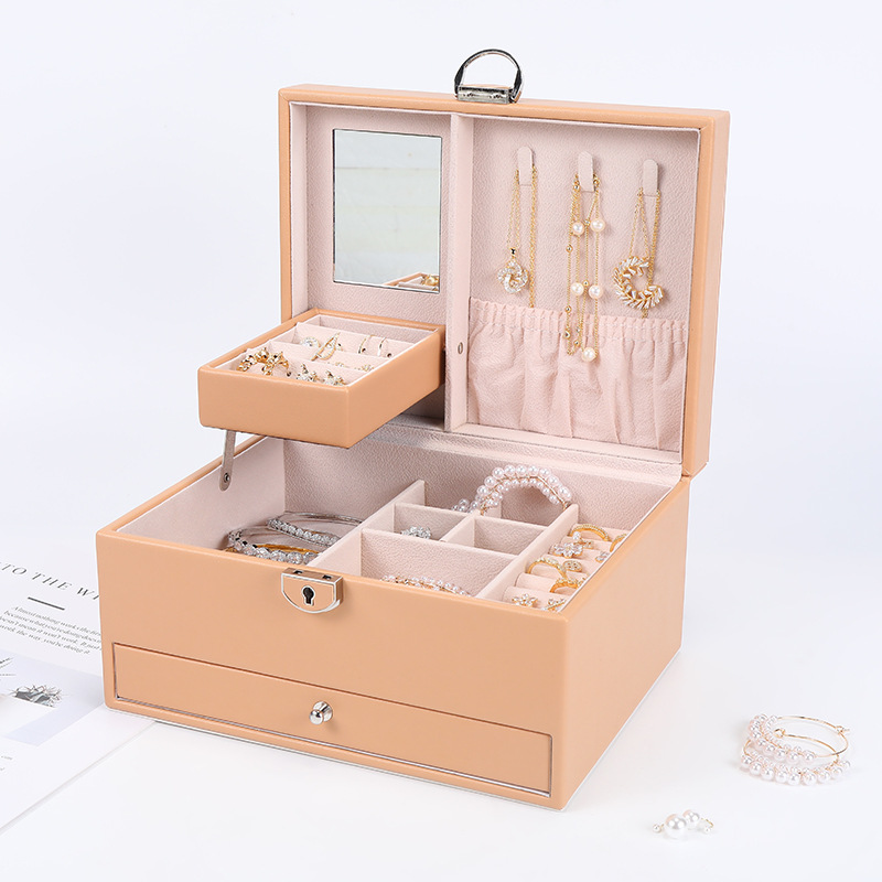 Home Multilayer Jewelry Storage Box Ins Style Earrings Necklace Jewelry Storage Box Large Capacity Jewelry Box