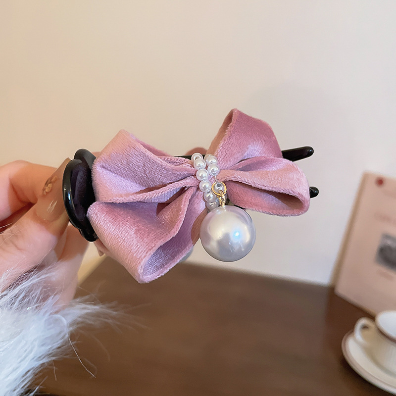 Exquisite Bow Hair Accessories Elegant Bun Grip Large High Sense Barrettes Female Head Clip Hairware