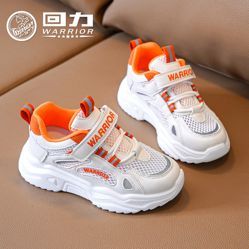 Warrior Children's Shoes Children's Sneakers 2022 New Spring and Summer Boys' Breathable Single Mesh Shoes Girls' Casual Running Shoes