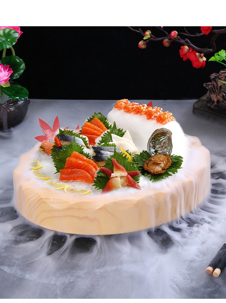 刺身盘冰盘椭圆形密胺餐具三文鱼海鲜盘寿司盘生鱼片鱼生冰板商用