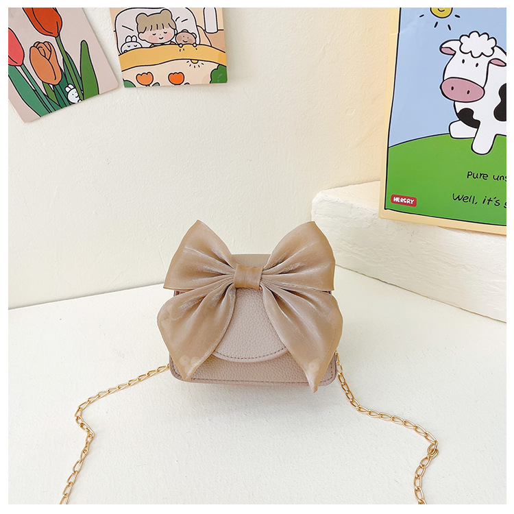 Primary School Student Bow Coin Purse 2023 New Sweet Girl Children's Single-Shoulder Bag Korean Style Cute Crossbody Bag Fashion