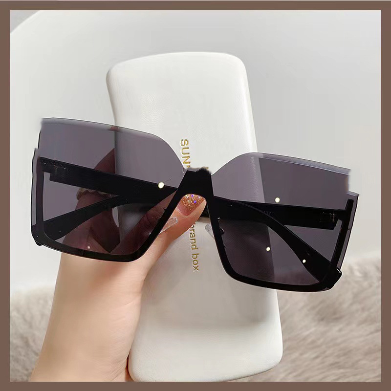 2024 New European and American Half Frame Metal Sunglasses Fashion Slimming Women's Sunglasses Uv Protection Glasses 58163x