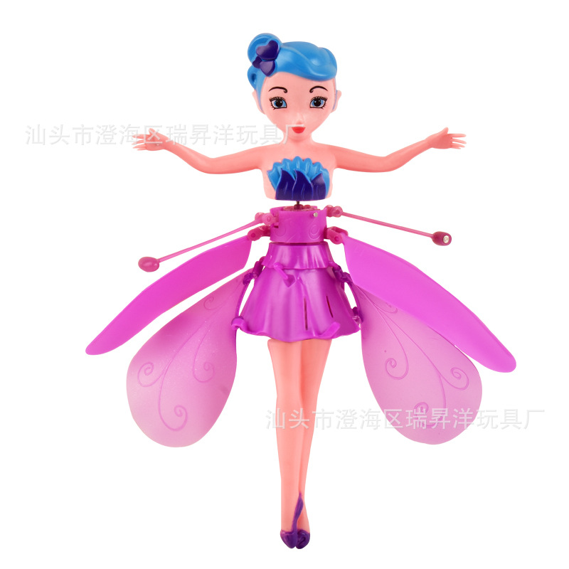 Cross-Border Hot Selling Flower Fairy Suspension Little Fairy Helicopter Gesture Little Flying Fairy Induction Aircraft Toy Wholesale