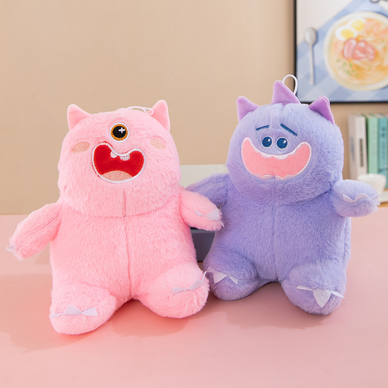 粉毛怪公仔夜市地摊毛绒玩具厂家批发8寸玩偶抓机布娃娃婚庆礼物