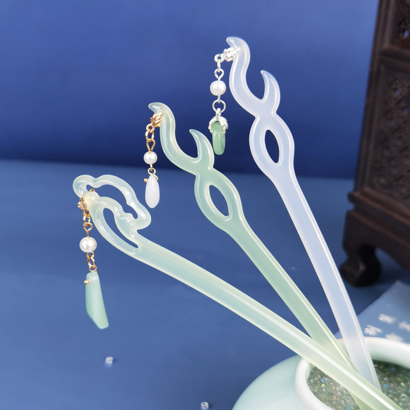 New Ancient Style Updo Hairpin Acetate Bamboo Joint Hairpin Modern Daily Hanfu Cheongsam Hair Accessories Bun Accessories