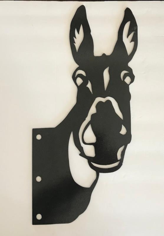 独立站热销毛驴剪影庭院插件亚马逊农舍草坪围栏铁艺金属动物摆件