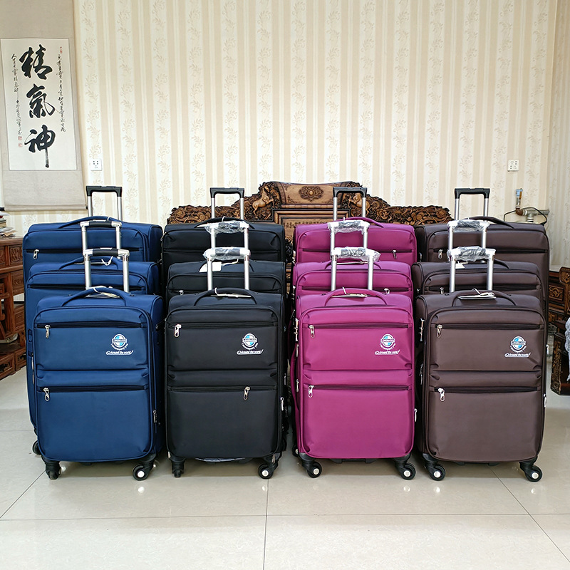 Travel Boarding Bag Boxes Oxford Cloth Simple Trolley Case 24-Inch Universal Wheel Mute Luggage Wholesale