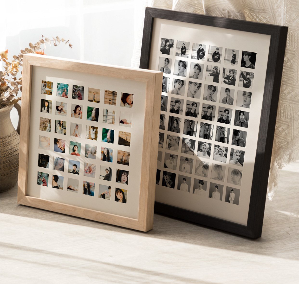 实木100宫格相框48孔36孔多张小照片纪念框情侣闺蜜头像宫格画框