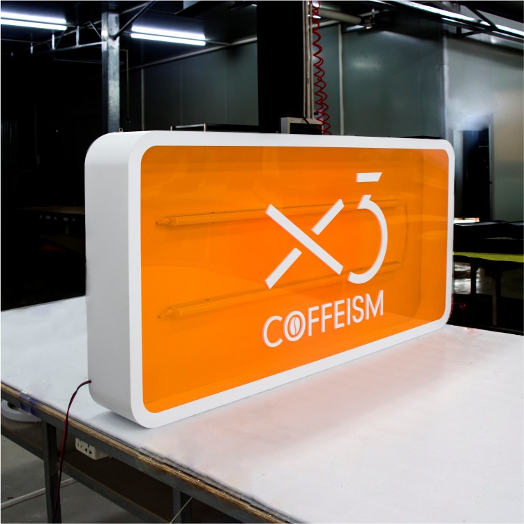 半透面板亚克力灯管灯箱创意酒吧户外霓虹灯管led通体广告牌