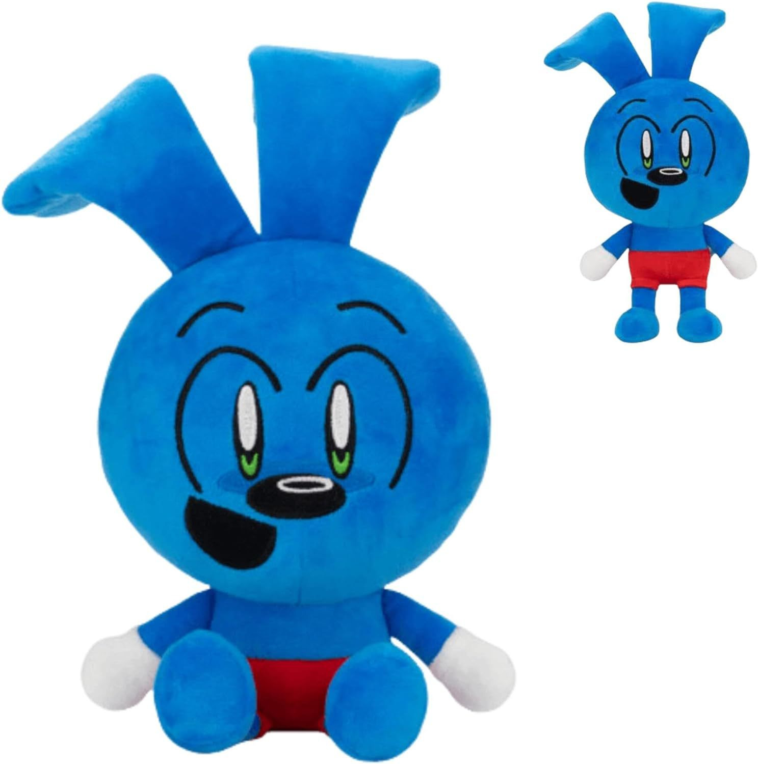 跨境riggy the rabbit monkey卡通蓝色长耳兔子毛绒玩具玩偶公仔