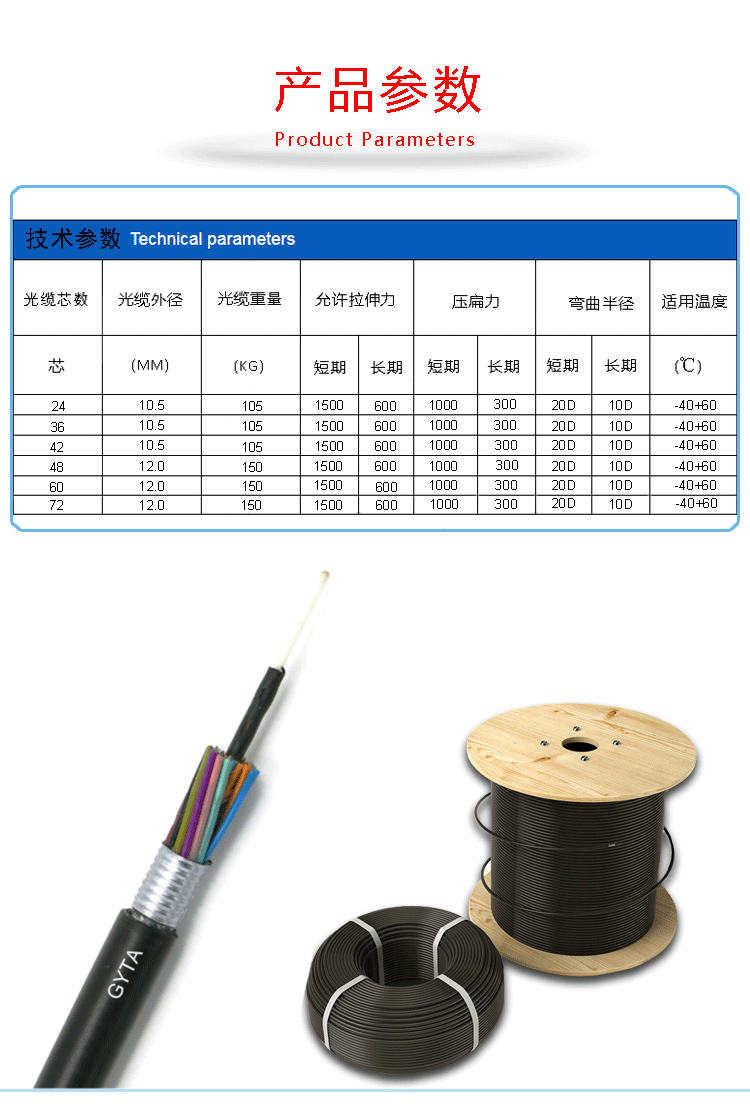 gyta/s36芯光纤光缆 室外通信光缆 单模万兆光纤线 架空地埋光缆