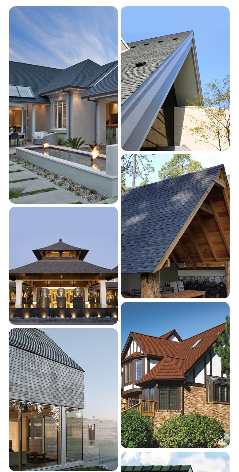 启方单层标准型沥青瓦彩色长方形别墅木屋阳光房水泥面油毡玻纤瓦