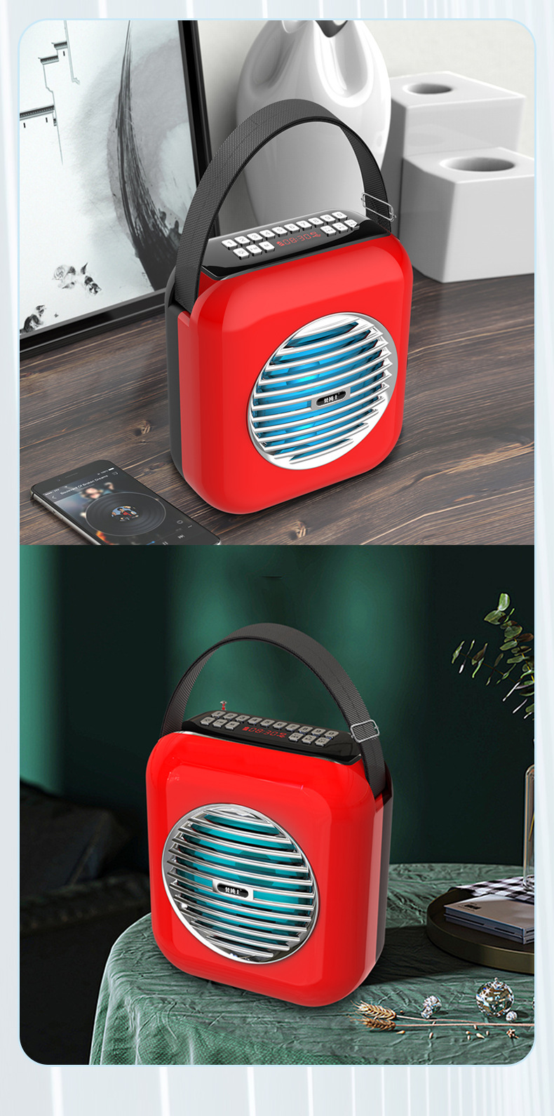 梵博士j3户外手提无线蓝牙音箱便携式老人广场舞插卡k歌音响音箱