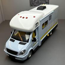 彩利信合金车模1:32露营房车发声灯光回力玩具车音乐模型摆件收藏