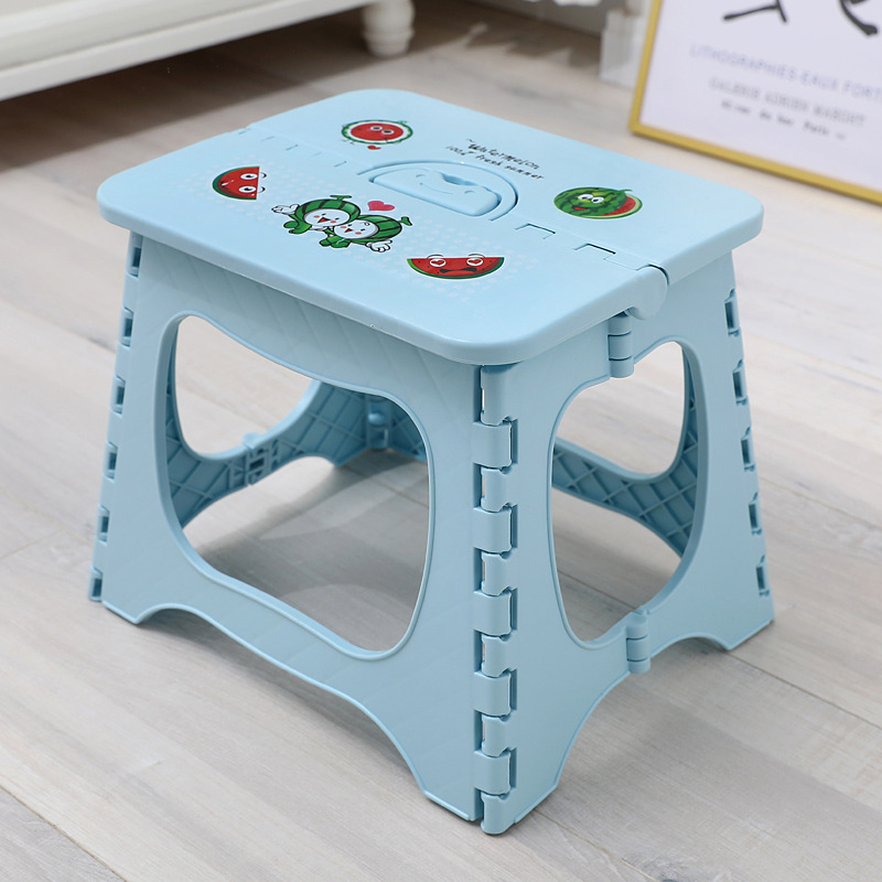 Folding Stool Thick and Portable Small Stool Cartoon Children's Stool Train Maza Household Coffee Table Stool Outdoor Plastic Stool