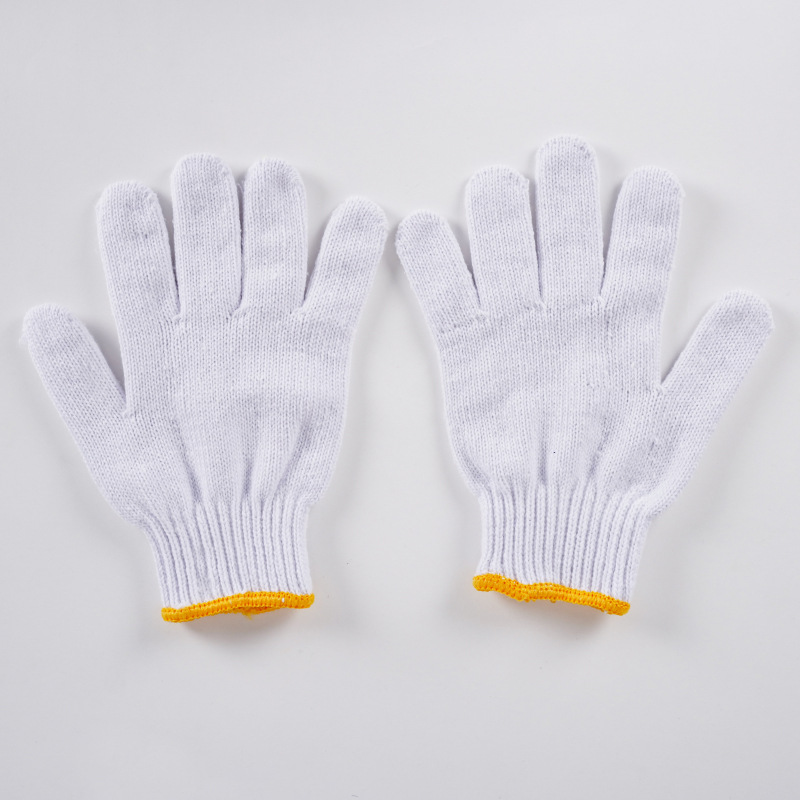 Factory Wholesale Wear-Resistant Non-Slip Thickened Labor Protection Construction Site Work Repair Work Bleached Nylon Cotton Yarn Cotton Thread Gloves