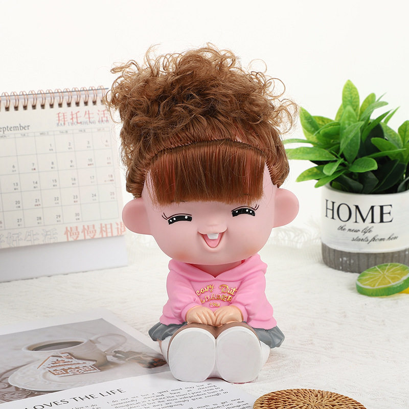 Beautiful Gift for Lovers Children's Room Decoration Cartoon Vinyl Black Doll Shaking Head Happy and Sad Doll Direct Supply