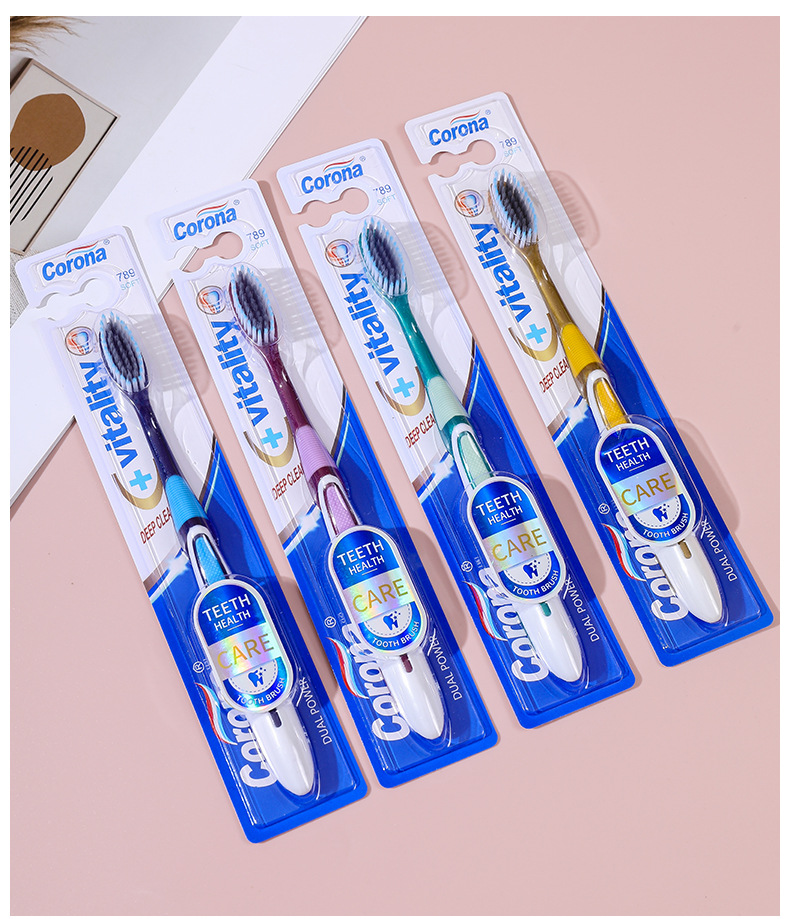 High-End Adult Soft-Bristle Toothbrush Foreign Trade Special English Packaging 789 High Quality Soft-Bristle Toothbrush Wholesale