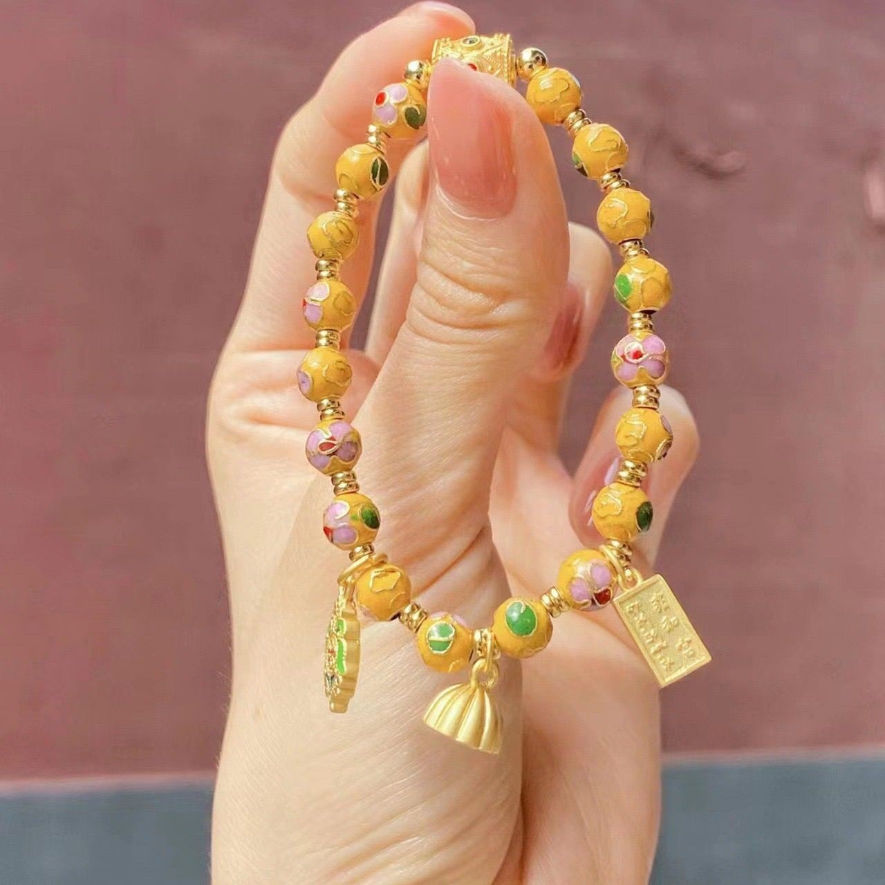 直播供货小红书抖音爆款景泰蓝掐丝珐琅手链彩色手串时尚饰品手串