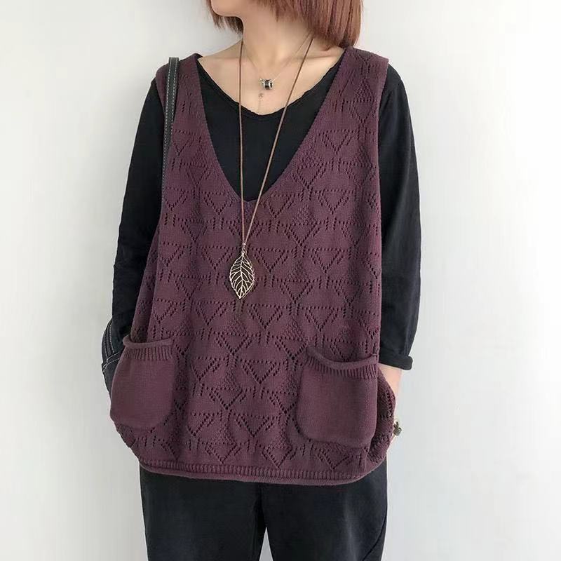 针织外套毛衣马甲女春秋装2022年新款女士背心外搭无袖坎肩上衣夏