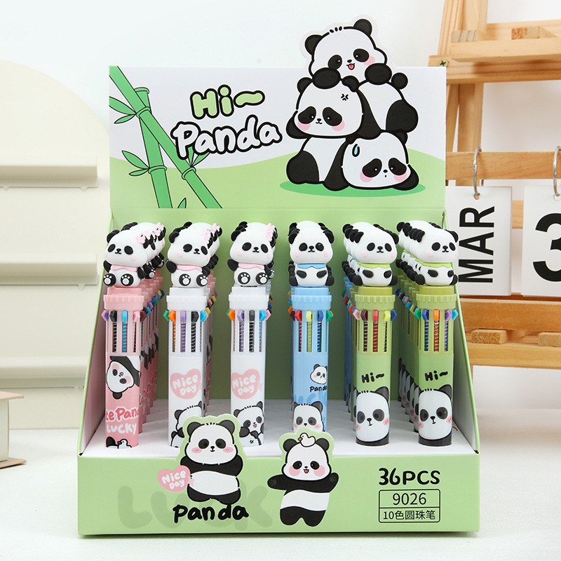 Korean Style Cartoon Cute Pet Collection Multi-Color Pen Cute Girl Ten Color Pen Ballpoint Pen Student Journal Pen Color Pencil