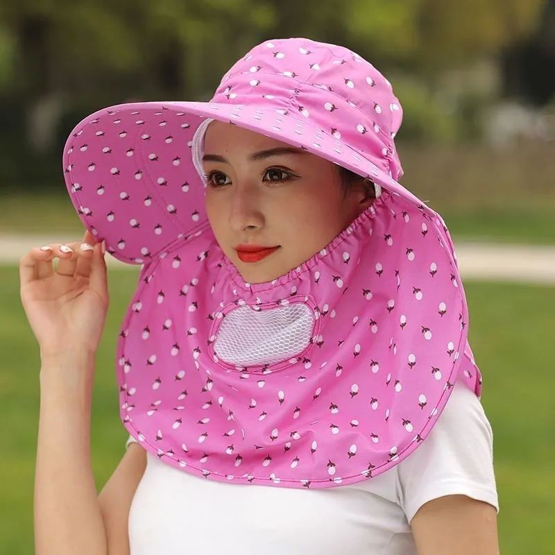 Sun Hat Women's Summer Big Brim Sun Protection Hat Korean Style Cycling Outdoor Travel Uv Protection Tea Picking Hat Women